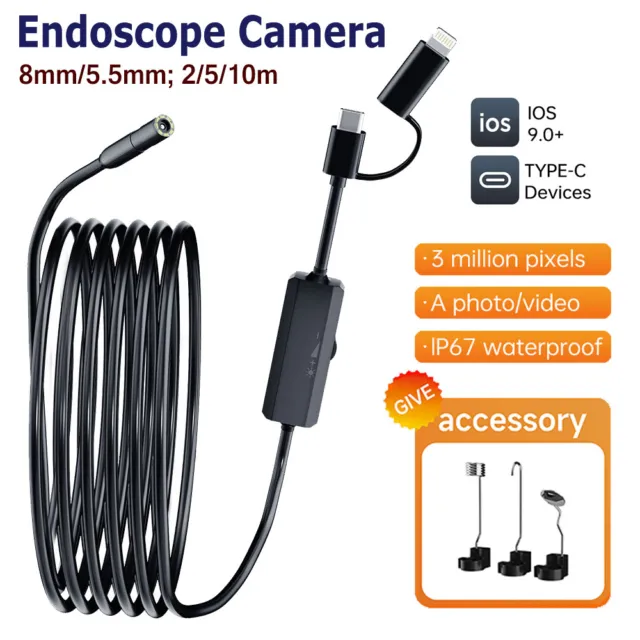 Iphone endoscope snake inspection camera 