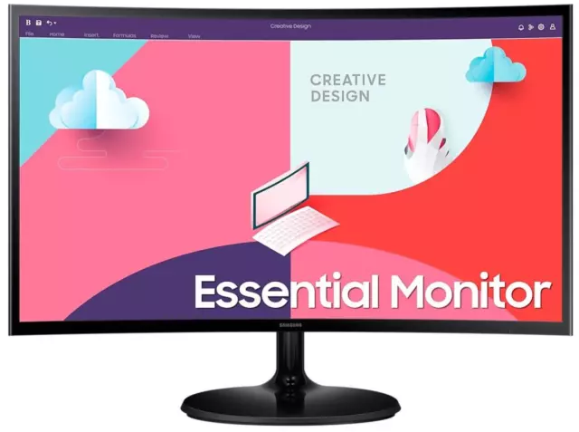Samsung PC Curved Monitor Computer Bildschirm 24 Zoll Full HD neigbar HDMI / VGA