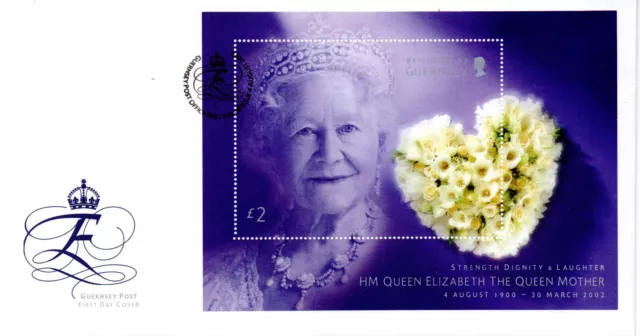 Guernsey 2002 The Queens Mother Minisheet Fdc Lot 9527