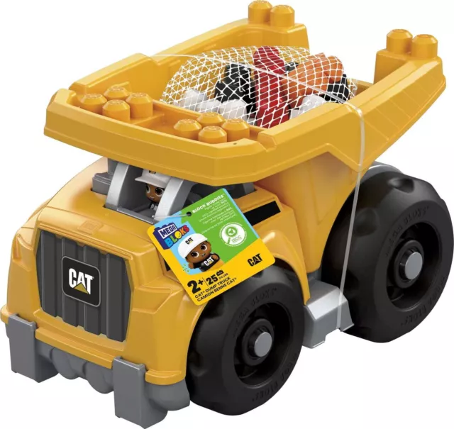 Fisher-Price Building Toy Blocks Cat Large Dump Truck (25 Pieces) For Toddler
