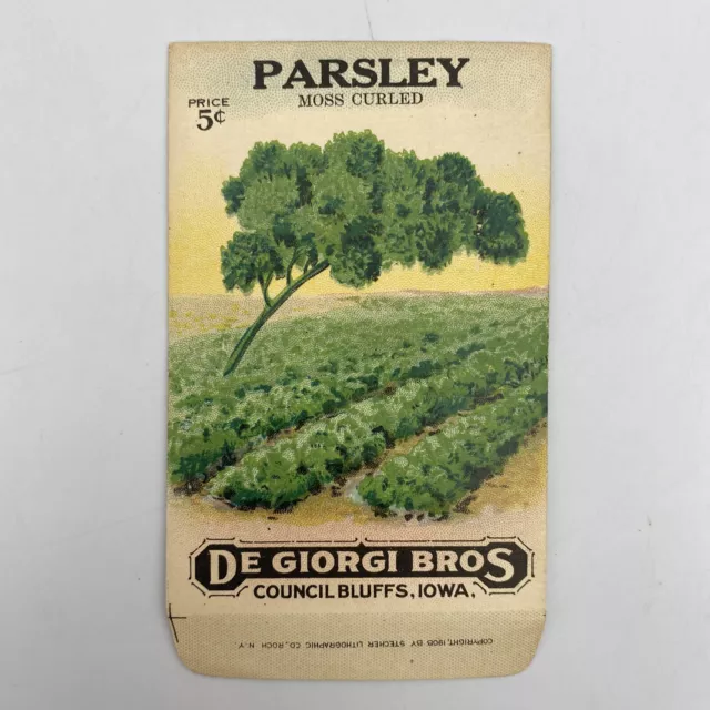Antique Paper Seed Packet - De Giorgi Bros Seed Co. - Moss Curled Parsley