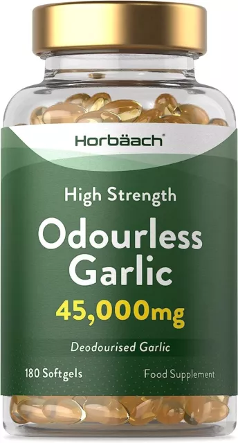 Odourless Garlic Oil 45,000mg High Strength | 180 Capsules