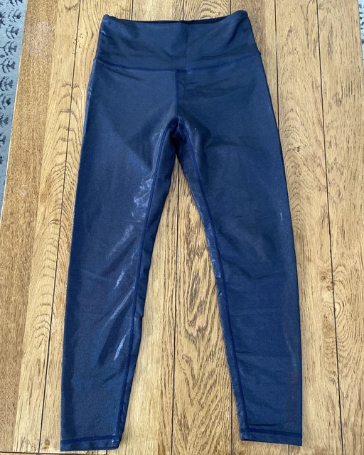 Zyia Active Black Blue Reflective Sparkle Light N Tight Legging Women's Size 4
