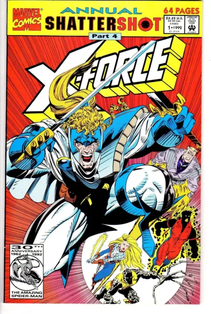 X-Force Annual #1, 1992: (X-men) comic book boarded & bagged; Near Mint