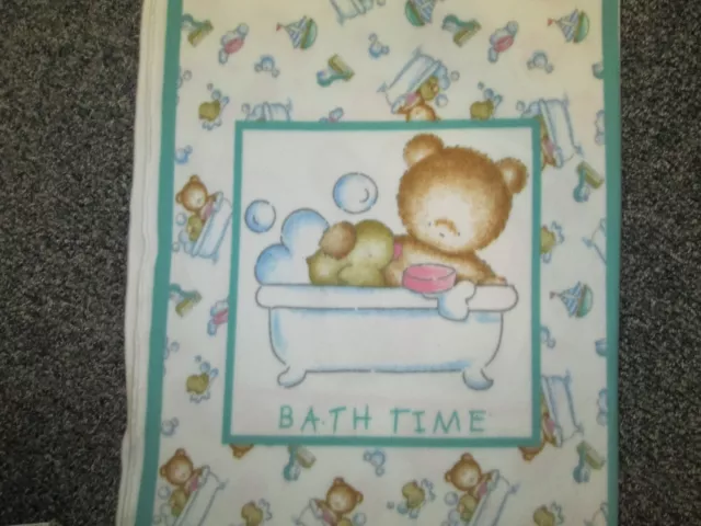 Baby Bath Time Rubber Duckies Sail Boats Fleece Fabric Panel Oop