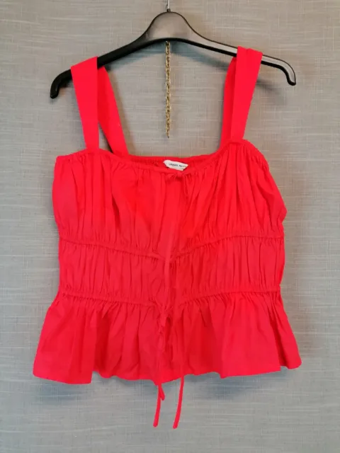 urban revivo asos ruched cami top red Size 12 100% Cotton Holiday