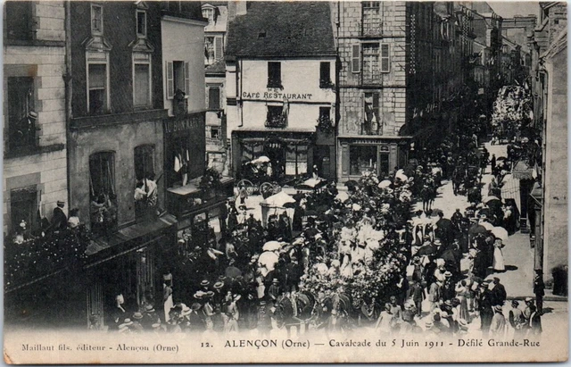 61 ALENCON - cavalcade de juin 1911, la grande rue