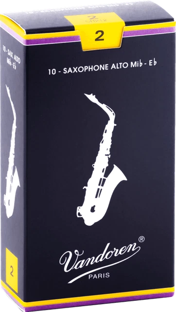 boite 10 anches saxophone Alto VANDOREN MIb TRADITIONNELLES SR 212 - force 2