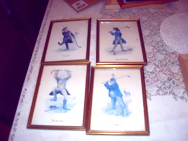 4 framed Golf Prints by Norman Orr  77 - titles in photos