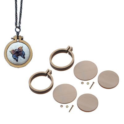 Telaio per Telaio Ricamo Ricamo 6 Pezzi Cerchio a Punto Croce Ciondolo Collana 6 Stili Artigianato Artistico Mini Cornice per Ricamo di Legno Cerchi Ricamo per Punto Croce Fai-da-Te 