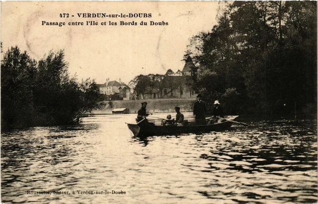 CPA VERDUN-sur-le-DOUBS - Passage between the Ile and the Bords du Doubs (437038)