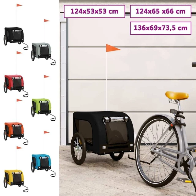 Remolque bicicleta para perros hierro tela Oxford naranja negro vidaXL