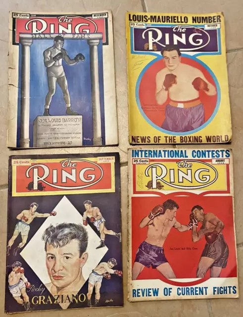 Lot Of 4 Vintage Ring Magazines From The '40'S