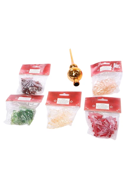 Christbaumschmuck Set mit Baumspitze Anhänger Tischdekoration Weihnachten