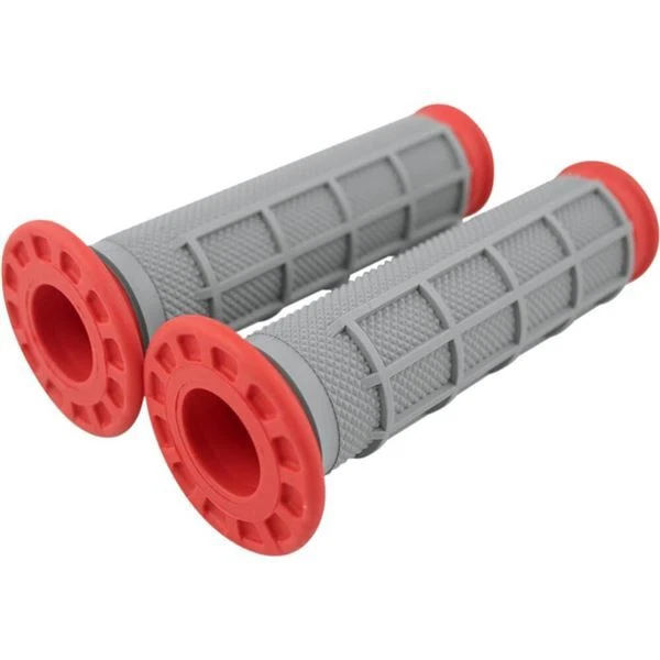 Grey/Red Renthal ATV 1/2 in. Waffle Grips