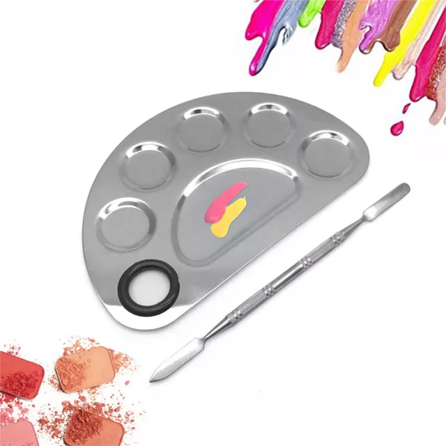 Stainless Steel Beauty Makeup Palette Nail Art Polish Plate For Cosmetic Palette