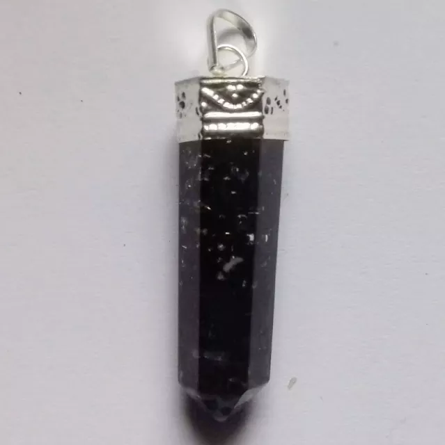 Shungite Orgonite copper necklace pendant point SP 3.5cm positive energy balance