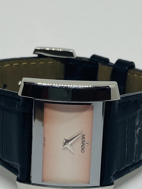 Orologio Movado $1395 Donna Quadrante Argento/Rosa, Cinturino In Pelle Serie Eliro