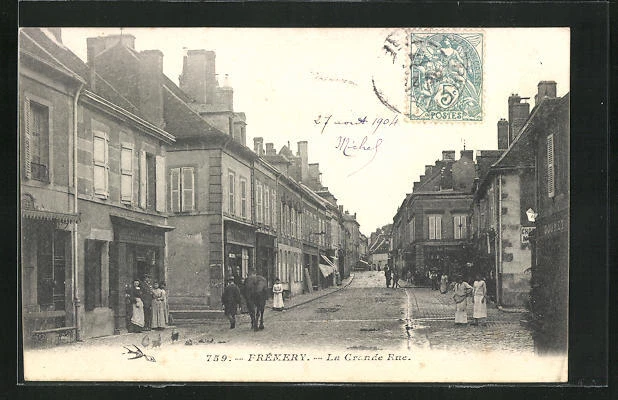 CPA Prémery, la Grande Rue 1904