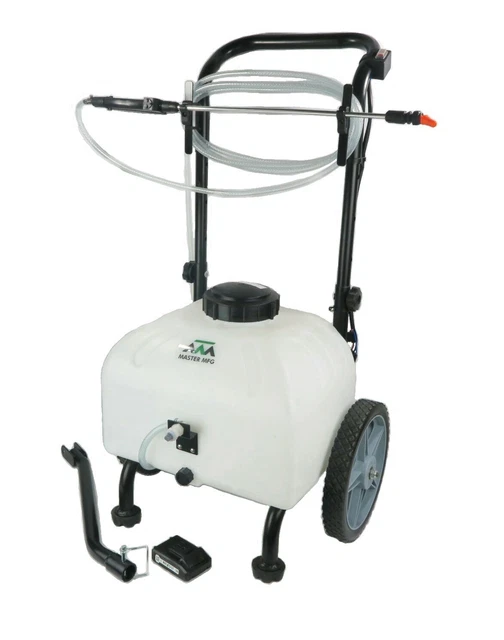 Battery Powered 9 Gallon Cart Sprayer with Lithium-Ion Battery Pack and Charger