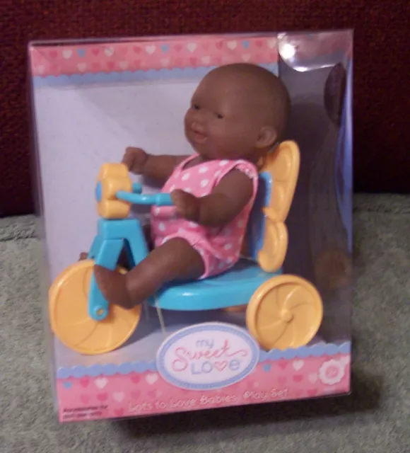 NEW Berenguer Doll Lots To Love Babies 5" Mini Nursery PlaySet On Trike 2016 HTF