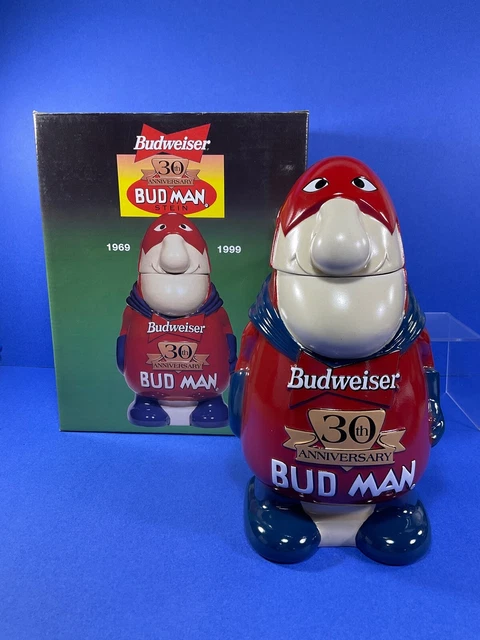 1999 Budweiser CS401, '30th Anniversary Bud Man' Beer Stein, w/ Original Box