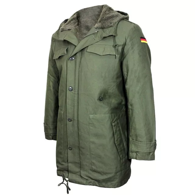 Parka del ejército alemán verde oliva con forro - Abrigo de invierno...