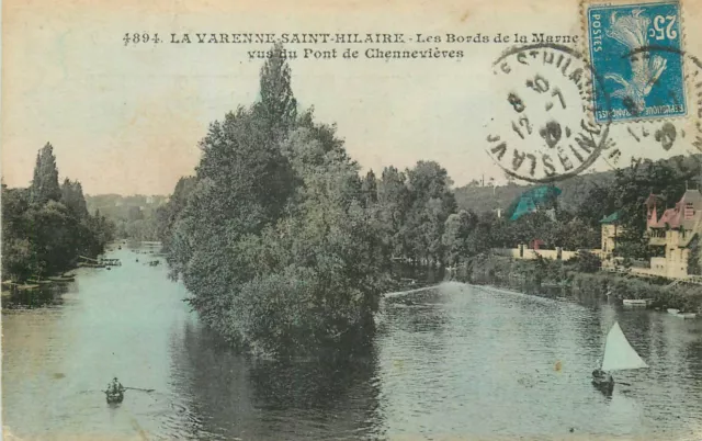 94 La Varenne-Saint-Hilaire Bords De La Marne Seen From The Bridge Of Chenneviers