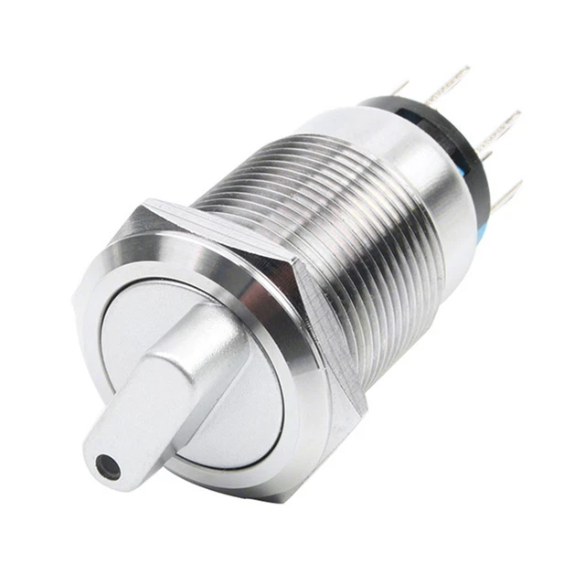 Interruttore rotante impermeabile 19 mm acciaio inox 2 posizioni 1NO 1NC 36V ONOff