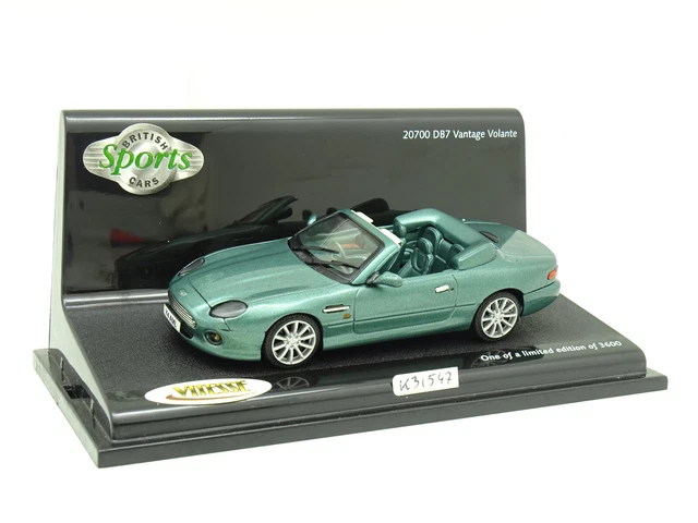 Miniature Aston Martin DB7 GT 1992 Bleu Vertigo 1/43 - Marque Vitesse, Occasion Très Bon état
