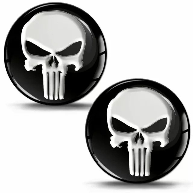 2 x 3D Autocollants Stickers Silicon Skull Crâne Moto Voiture Casque