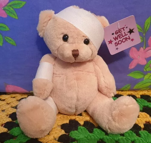 Teddy Bear with Bandages ~ "Get Well Soon"