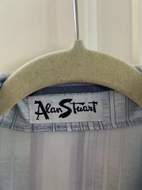 ALAN STUART BUTTON Down Shirt Mens Size XL 100% Silk Vintage 80s Plaid ...