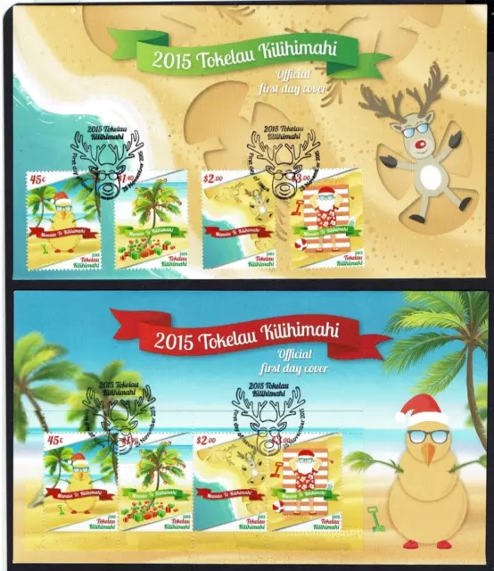 Tokelau: 2015, Natale, Killhimahi, Set e M/foglio su 2 FDC