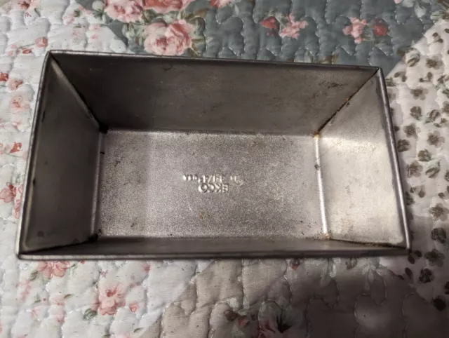 Vintage Small Mini Aluminum Loaf Bread Pan Bake King Ekco USA 6" x3.5"