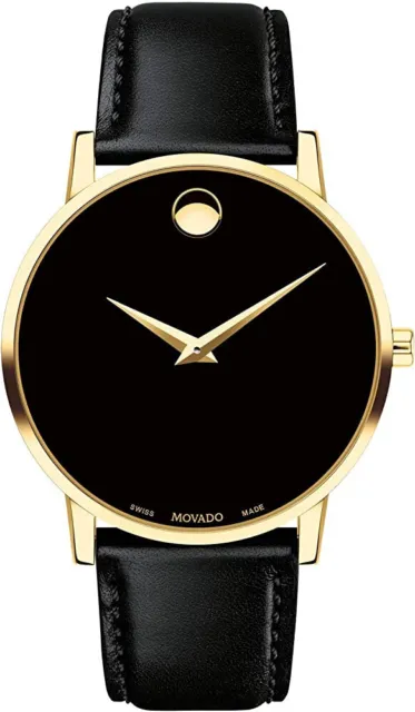 Brand New Movado Men’s Museum Classic Black Dial Black Leather Watch 0607314 New