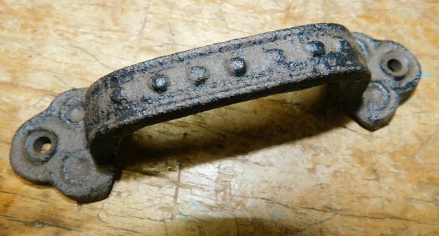 12 Cast Iron Antique Style BEADED CLOVER Barn Handle Gate Pull Door Handles 2