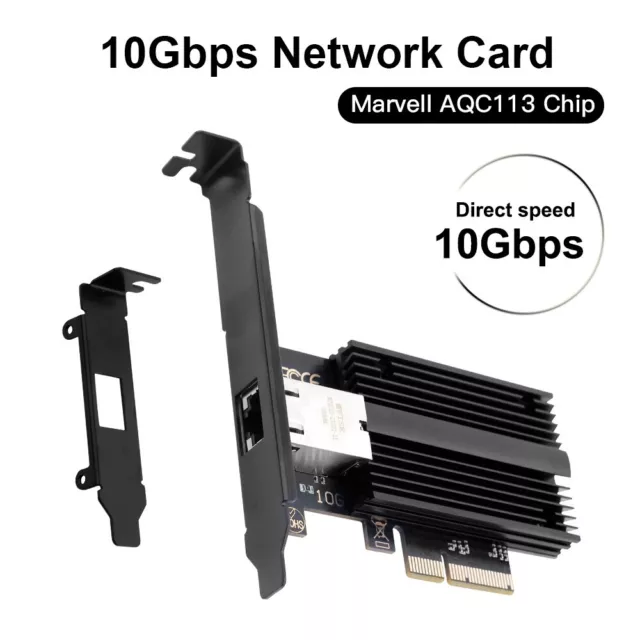 10 Gigabit PCI-E Network Card 10G RJ45 Marvell AQC113 Ethernet Converged Adapter
