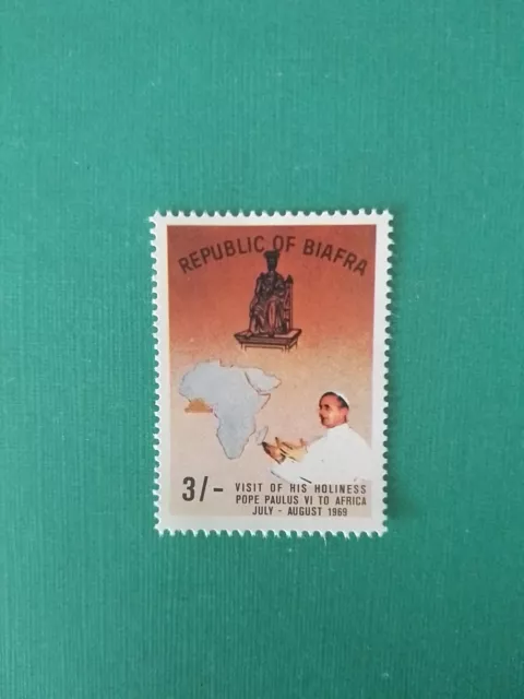 BIAFRA 3/ Visite du Pape Variété Brun au lieu de rose neuf MNH 1968 43b