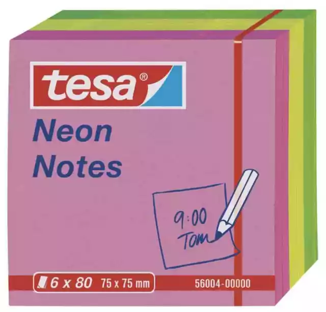 [Ref:56004-00000-00] TESA Lot de 6 Bloc-notes repositionnables, 75 x 75 mm,