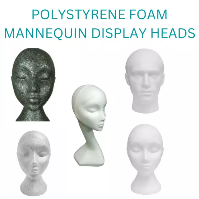 New Polystyrene Mannequin Display Male & Female Head