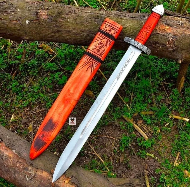 Medieval Hand Forged Viking Sword Damascus Steel With Scabbard Battle Ready
