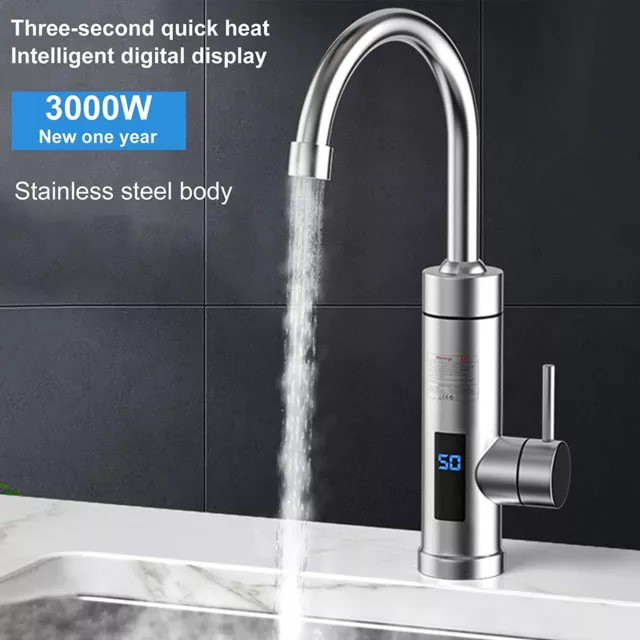 Elektrisch Heizung Wasserhahn Küche Badezimmer Schnell Instant Heißwasser 360°