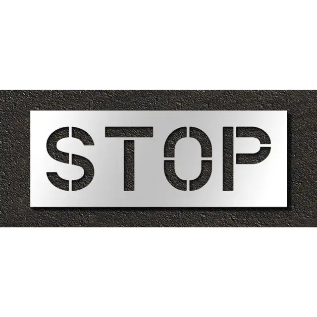 RAE STL-116-71203 Pavement Stencil,Stop,12 in