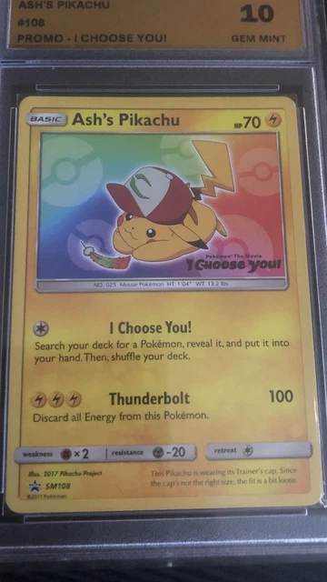Pikachu D'Ash SM108 – Promo Pokémon Soleil Et Lune, Carte I Choose You, état Neuf Scellé Ou Nu