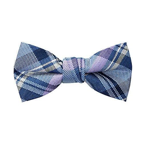 Tartan Plaid Woven Bow Tie Purple Medium
