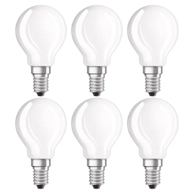 6 x Osram LED Filament Tropfen 4W = 40W E14 matt 470lm Tageslicht 6500K kaltweiß