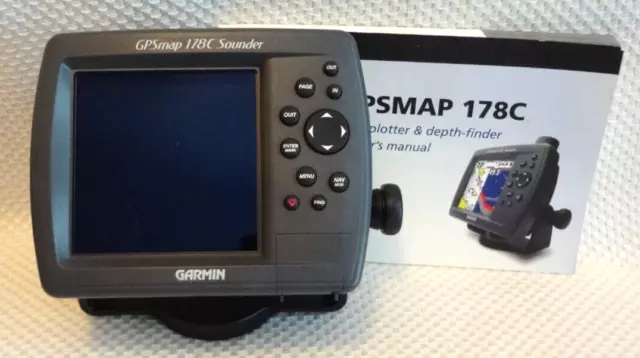 GARMIN GPSMAP 178C SOUNDER COLOR GPS CHART PLOTTER FISHFINDER w/ MOUNT & MANUAL