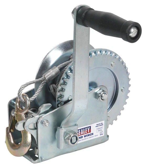 Sealey GWC1200M Geared Hand Winch 540kg Capacity with Cable