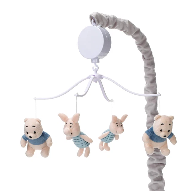 Disney Baby Forever Pooh Bear Musical Baby Crib Mobile, Gray/Beige